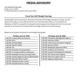 County budget hearings